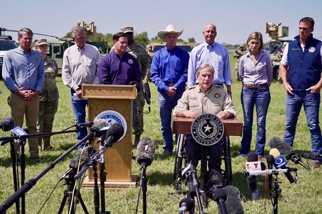 Critics charge that Gov. Greg Abbott's Operation Lone Star is more about spectacle than seeking a workable solution to the spike in border crossings. - INSTAGRAM / GOVABBOTT