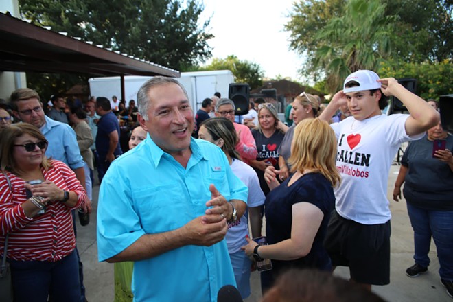 Republican Javier Villalobos (in blue shirt) mingles with supporters. He won a runoff in June to become mayor of the South Texas city of McAllen. - FACEBOOK / JAVIER VILLALOBOS MCALLEN MAYOR