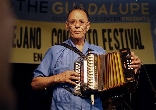 Santiago Jiménez Jr. has drawn worldwide accolades for sticking to the traditional conjunto sound pioneered by his father. He appears this Saturday at Taco Fest. - JIM MENDIOLA