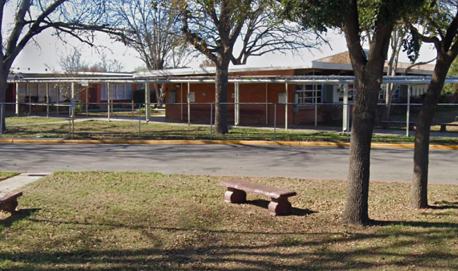 Robb Elementary School in Uvalde still has a significant police presence after an active shooter incident. - Google Street View
