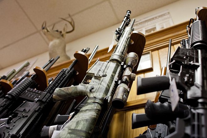 Weapons for sale at a gun store in Austin. - TEXAS TRIBUNE / CALLIE RICHMOND