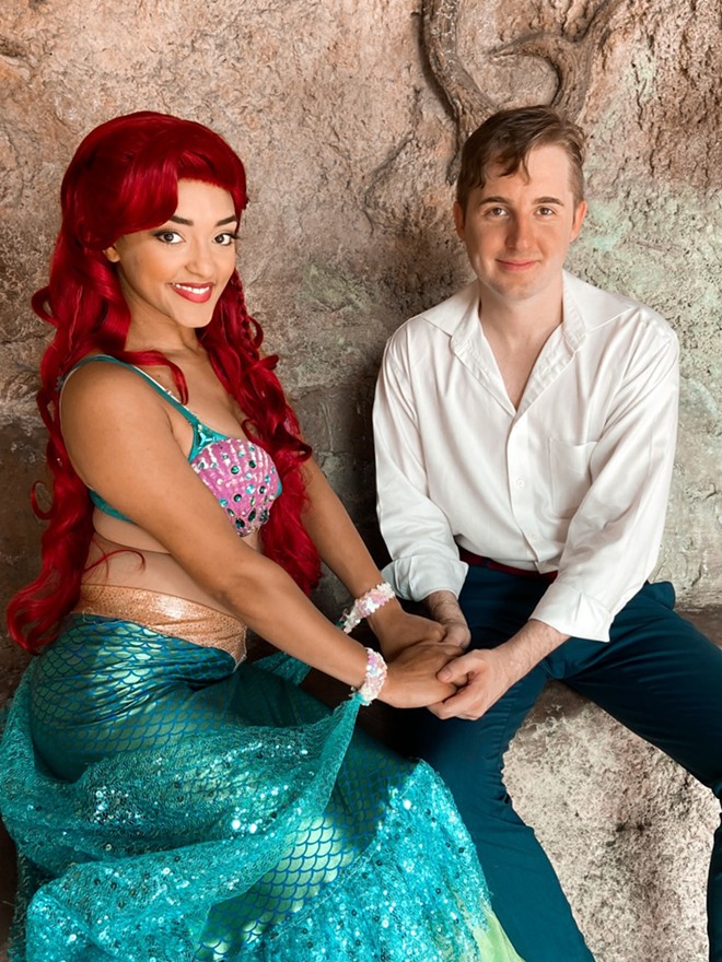 Kayla Gavigan (left) as Ariel and Nick Glavac as Eric. - COURTESY OF THE WOODLAWN THEATRE