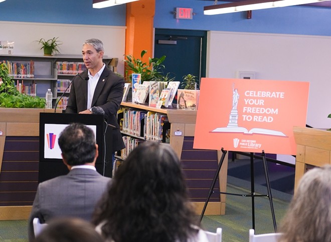 Mayor Ron Nirenberg speaks Wednesday about the Freedom to Read campaign. - Courtesy Photo / City of San Antonio