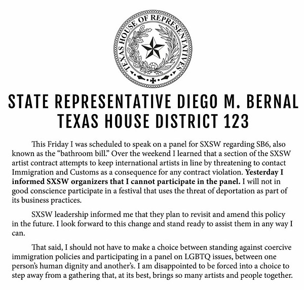 Diego Bernal Cancels SXSW Appearance Over Festival Contract That Threatens to Call Immigration