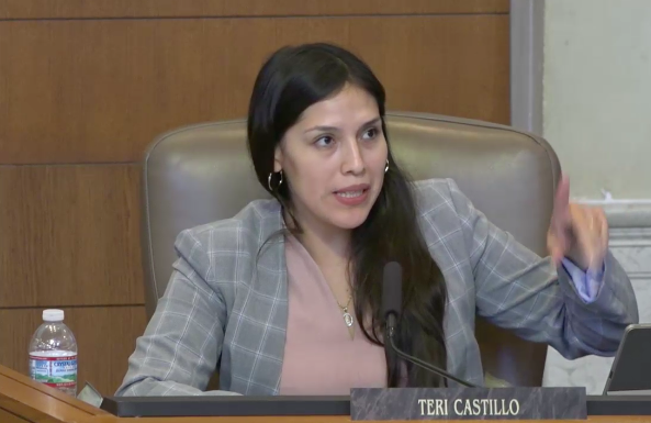 District 5 Councilwoman Teri Castillo makes a point from the dais. - Screen Capture / SATV