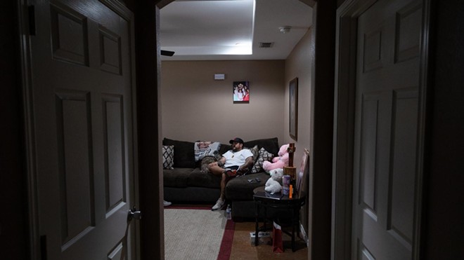 Alfred Garza, whose daughter Amerie Jo was killed in the May 24 mass shooting at Robb Elementary School, in his home in Uvalde on Aug. 10. - Texas Tribune / Evan L'Roy