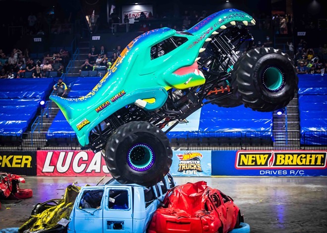 Attendees can see some of their favorite monster trucks up close at the Hot Wheels Crash Zone pre-show. - Courtesy of AT&T Center