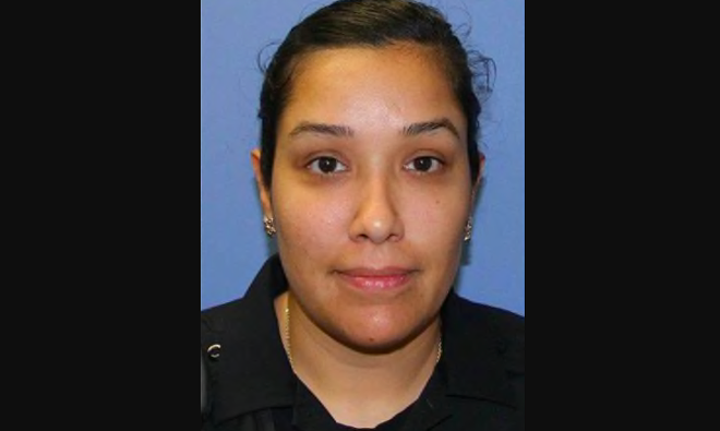 An arbitrator has returned Officer Elizabeth Montoya, an eight-year force veteran, to her job. - SAPD
