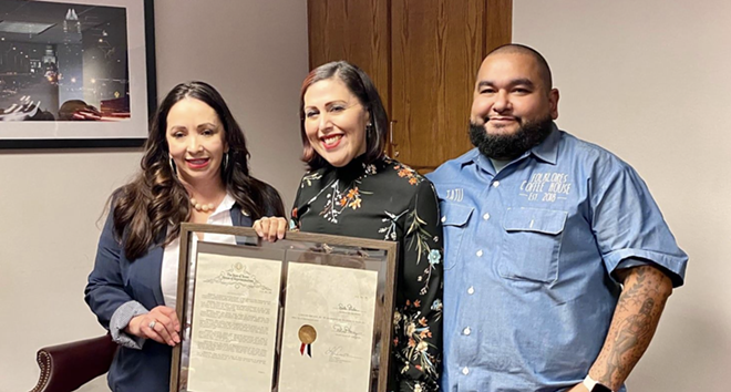Chef Tatu and Emilie Herrera receive commendation from the State of Texas in May of 2021. - Facebook / Elizabeth Campos
