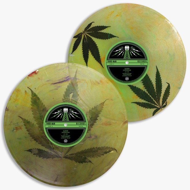 Yes, those are actual pot leaves inside the vinyl. - Courtesy Photo / Third Man Records