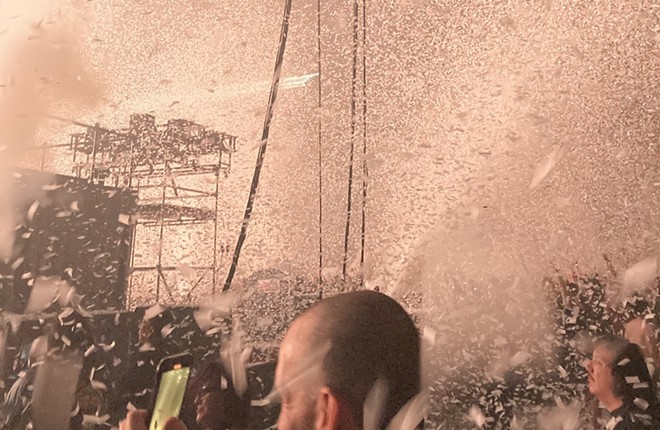 Confetti rains down on Rammstein fans. - Garrett T. Capps
