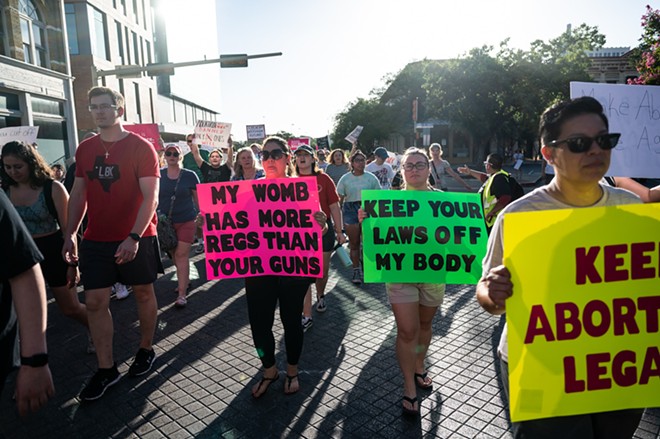 Women march in San Antonio earlier this year for abortion rights. Texas' delay in releasing updated information on maternal mortality comes as abortion access emerges as a central issue in the November election. - Jaime Monzon