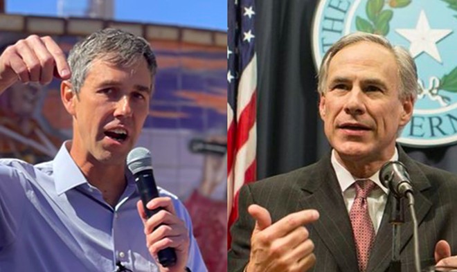 Gov. Greg Abbott and Beto O'Rourke will hold their sole debate of the election on Friday. - Michael Karlis (left) and Instagram / Greg Abbott (right)