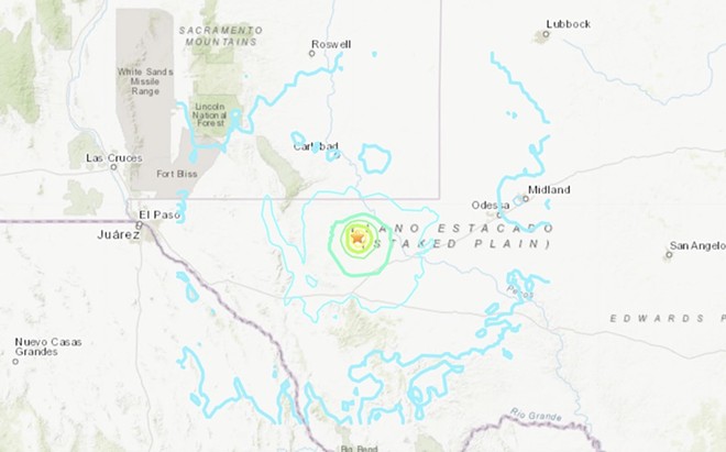 Wednesday's 5.3 magnitude earthquake originated in West Texas near the Reeves and Culverson County Line, according to the USGS. - Screenshot / USGS Earthquake Map