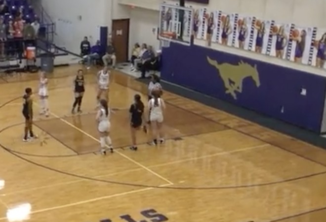 Asia Prudhomme, a senior on East Central's women's basketball team, was mocked with monkey noises while shooting free throws during a game in Marble Falls on Friday. - Twitter / Asia Prudhomme