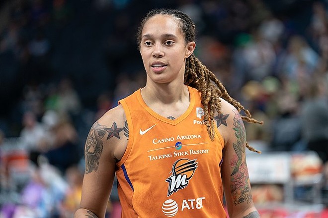 Griner was arrested in a Moscow airport in February after airport officials discovered vape canisters and cannabis oil in her luggage. - Wikimedia Commons / Lorie Shaull