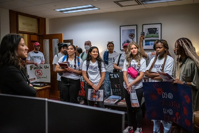 into state Rep. James Talarico’s office to make their first pitch to close youth prisons. - Texas Tribune / Sergio Flores