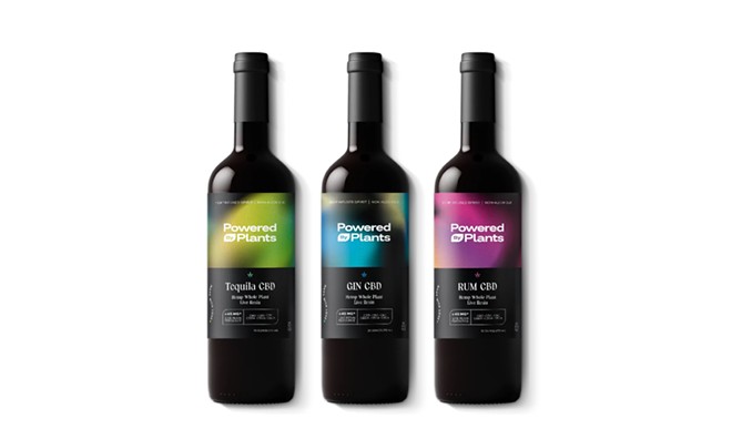 Powered by Plants has launched tequila, rum and gin infused with live cannabis resin. - Courtesy Photo / Powered by Plants