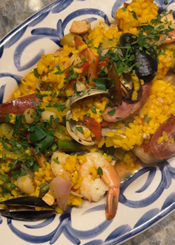 Customers can load up Dorrego's paella with a variety of ingredients including fresh seafood, chorizo, chicken and vegetables. - Nina Rangel