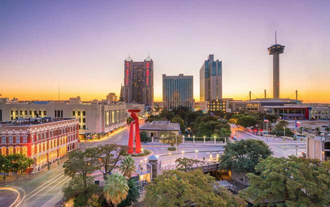 Top view of downtown San Antonio in Texas USA - Shutterstock