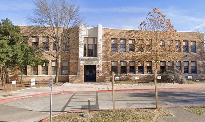Third-grade teacher Sophia DeLoretta-Chudy was fired from her job at Becker Elementary School in Austin (pictured above). - Screengrab / Google Maps
