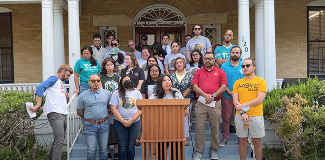 Alejandra Lopez speaks at a press conference about the potential impacts SAISD school closures. - Screen shot / San Antonio Education Justice Coalition Press Conference