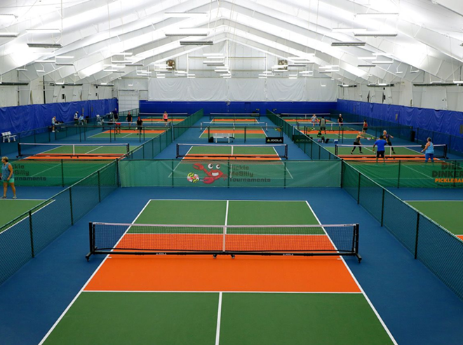Dill Dinkers pickleball clubs typically have six to 12 individual courts. - Courtesy Photo / Nikola Tzenov