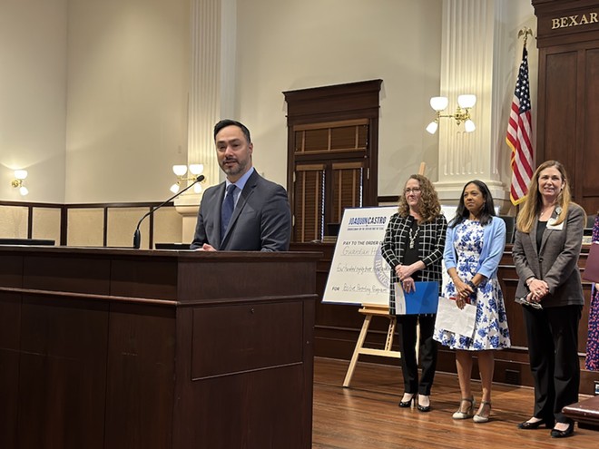 San Antonio Congressman Joaquin Castro speaks during a press conference at the Bexar County Courthouse earlier this year. - Michael Karlis