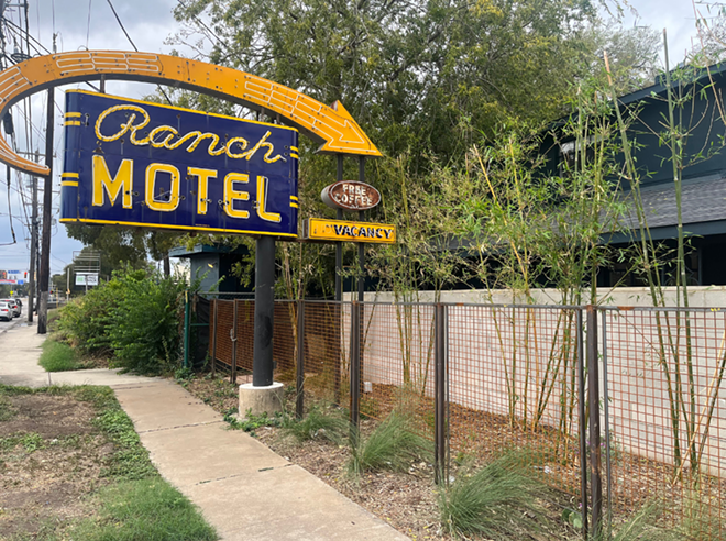 The original neon sign invites travelers to the Ranch Motel. - Brandon Rodriguez