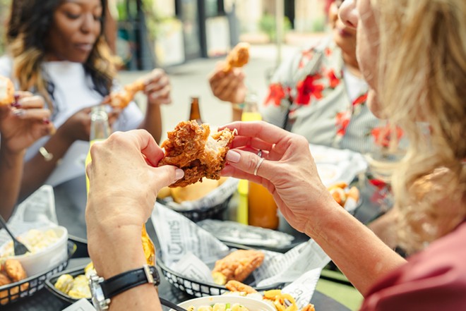 Freight Fried Chicken will serve fried chicken tenders and a sandwich, as well as mac and cheese, seasoned fries and more. - A.J. Creative for Freight Fried Chicken