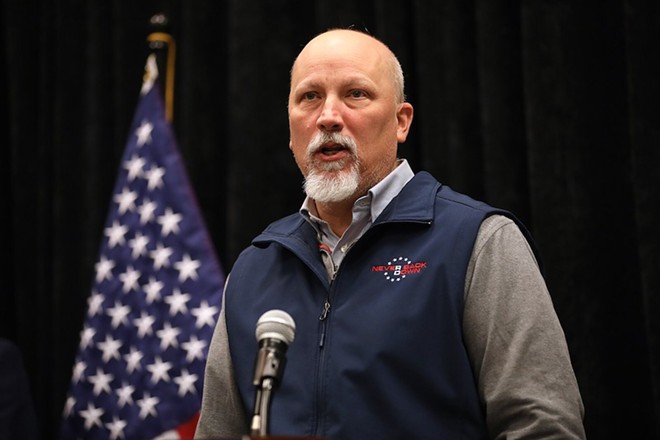 U.S. Rep. Chip Roy speaks with the media at a press conference in West Des Moines, Iowa. - Wikimedia Commons / Gage Skidmore