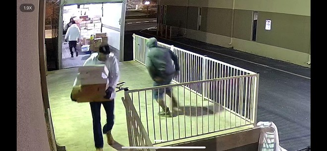 Security cameras caught several suspects breaking into Smashin Crab's external freezer unit on Sunday, officials with the business said. - Courtesy Photo / Smashin Crab