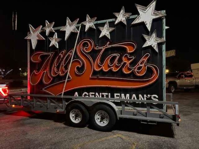 AllStars Gentlemen's Sports Club's neon roadside sign is now up for grabs. - Facebook Marketplace