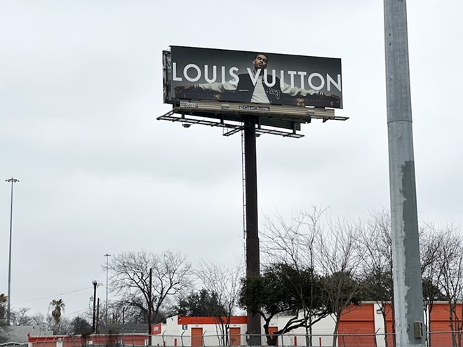 Louis Vuitton's Victor Wembanyama billboard is located near the intersection of I-37 and Fair Avenue on the South Side. - Michael Karlis