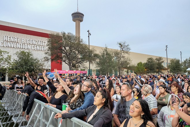 Fans enjoy music at Hemisfair's Muertos Fest, another event booked by Galaxy Productions. - Courtesy Photo / Hemisfair