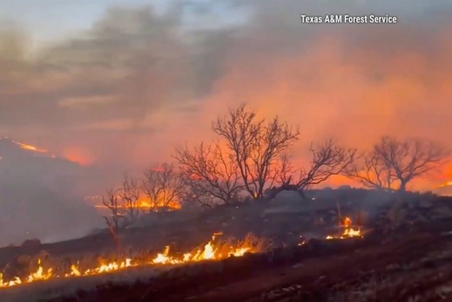 Wildfires have erupted in the Texas Panhandle this week. - Screenshot from Texas A&M Forest Service video