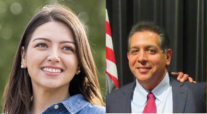 The Democratic Party arm for funding state races is putting cash behind Progressive Kristian Carranza (left) as she runs to unseat Texas Rep. John Lujan (right). - Courtesy Photo / Kristian Carranza (left) and Facebook / Texas Rep. John Lujan (right)