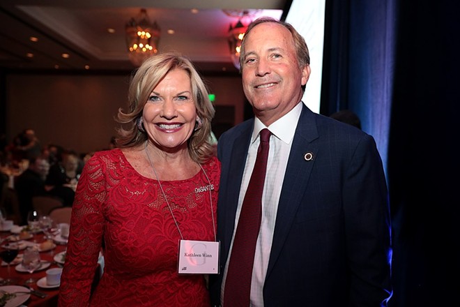 Ken Paxton (right) has used public funds to promote the interests of the Texas Public Policy Foundation. - Wikimedia Commons / Gage Skidmore