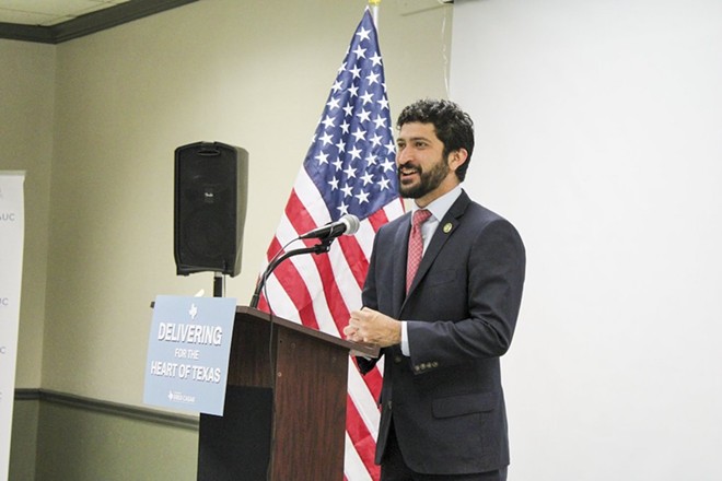 Democratic Congressman Greg Casar speaks at offices of the Mexican American Unity Council. - Twitter / Congressman Greg Casar