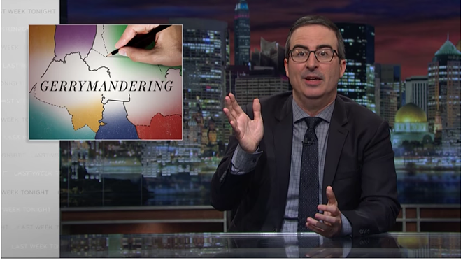 John Oliver delivers a lesson about gerrymandering in the U.S. - Screenshot via youtube.com