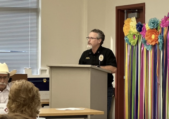 Departing San Antonio Animal Care Services Director Shannon Sims speaks during a department advisory board meeting on Wednesday. - Michael Karlis