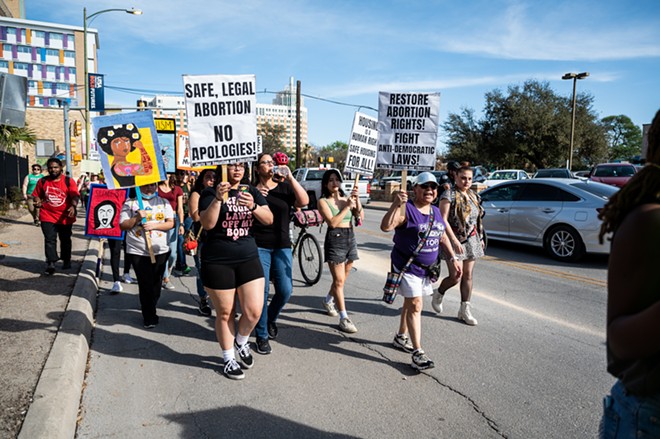 Women march for abortion rights in San Antonio following the U.S. Supreme Court's decision to overturn Roe v. Wade. - Jaime Monzon