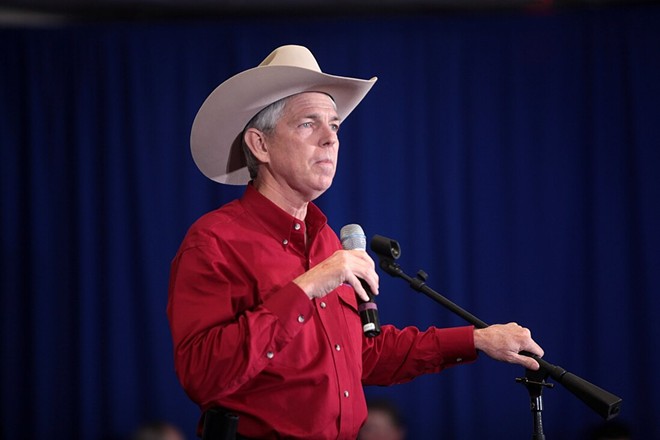 David Baron speaks at the Nevada Courageous Conservatives rally fellow far-right bloviators U.S. Sen. Ted Cruz and Glenn Beck. - Wikimedia Commons / Gage Skidmore