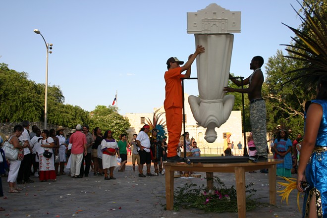 Rolando Briseño's work includes Spinning San Antonio Fiesta, a 2011 performance at the Alamo. - Joan Frederick