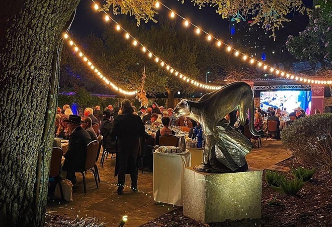 Diners gather under string lights at the Briscoe Western Art Museum's Jack Guenther Pavilion. - Courtesy Photo / Top Shelf