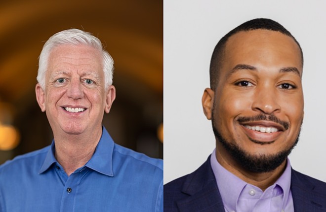 Gordon Hartman (left) and Richard Pretlow of Morgan's Wonderland received an industry leadership award for their work to improve amusement park accessibility. - Courtesy Photos / Morgan's Wonderland