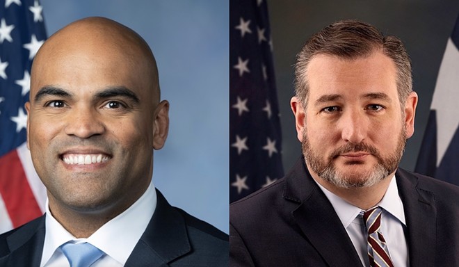 A new poll shows U.S. Rep. Colin Allred (left) leading U.S. Sen. Ted Cruz among Texas Latinos. - Courtesy Photos / U.S. House (left) and U.S. Senate (right)