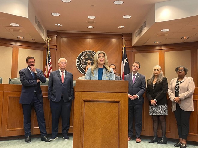 Republican State Rep. Lacey Hull speaks at a press conference Sept. 17. - Texas Tribune / Michelle Pitcher