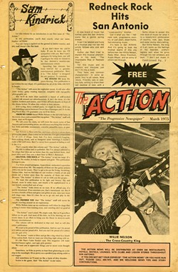 Action Magazine published articles about the music scene of the day and also included plenty of Kindrick's views of the world. - Sam Kindrick Collection, The Wittliff Collections