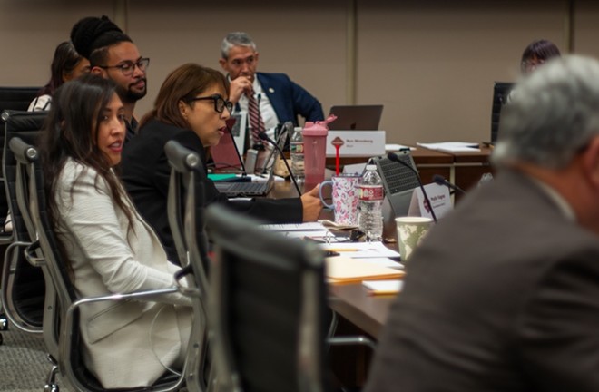 Members of San Antonio City Council listen to a presentation on the San Antonio Missions' proposed ballpark. - Michael Karlis